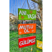 Renkli 8X15 cm 3 Adet Ahşap Süsler, Kişiselleştirilebilir Bahçe Dekorları