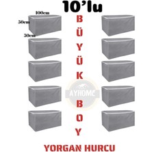 About The Perfect 10 Adet Gri Çok Amaçlı Yatak ve Yorgan Saklama Kutusu Seti