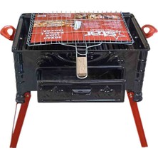 Mangal Katlanır Ayaklı Köfteci Izgaralı Mangal Emaye Çekmeceli Havanladirmali Mangal ( büyük model)