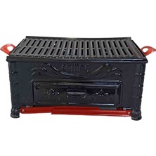 Mangal Katlanır Ayaklı Köfteci Izgaralı Mangal Emaye Çekmeceli Havanladirmali Mangal ( büyük model)