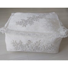 About The Perfect Kadife Hurç, Nişan, Çeyizlik, Krem, 45 cm Eninde, Şık ve Kullanışlı.