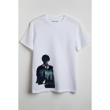 Merch&ice Expecto Patronum Harry Potter Silüeti Baskılı Unisex T-Shirt Beyaz