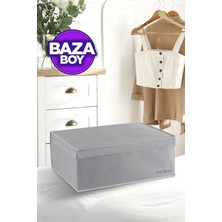 About The Perfect Gri Kapaklı Cırt Bantlı Baza Boy Kutu Hurç 50X40X19, Şık ve Kullanışlı Depolama Çözümü