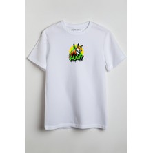 Merch&ice I Hunt Fox Tilki Baskılı Unisex T-Shirt Beyaz