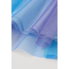 Elsa Frozen Elbise Kolsuz Tül Etekli Kız Çocuk Elbise