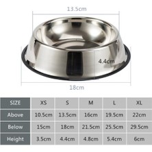 Paslanmaz Çelik Metal Mama Kabı 18 Cm.