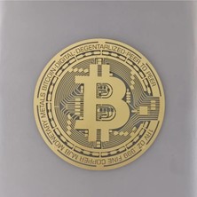Parlak Metal Kripto Para Duvar Dekoru 49X49CM, Şık ve Modern Tasarım