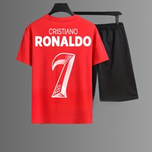 Portekiz Milli Takım Forma Cristiano Ronaldo Futbol Sırt Baskılı Unisex Tişört T-Shirt Şort Takımı