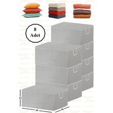 About The Perfect Büyük Boy Çizgili Hurç 60X40X22, 8'li Set, Şık ve Kullanışlı Depolama Çözümü