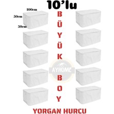 About The Perfect Büyük Kapitone Hurç 10'lu Set, Çeyizlik ve Ev Kullanımı Için Uygun, Beyaz Renk