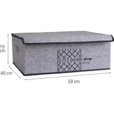 About The Perfect Keçe Kapaklı Baza Kutu Gri 50X40X19 Cm, Şık ve Kullanışlı Saklama Çözümü