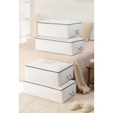 About The Perfect 4'lü Baza Altı Yastık ve Yorgan Seti, Beyaz-Gri Baskılı, Konfor ve Şıklık Bir Arada