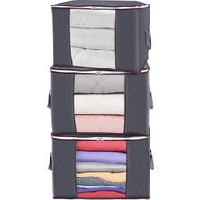 About The Perfect 3 Adet Pencereli Kapitone Kazak Hurcu Gri 45X40X30 cm Set