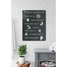 Banyo Dekoratif Kara Tahta Fon, 30X40CM, Gri Renk