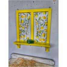 50X60 cm Ahşap Pencere Dekoru, Perde ile Bahçe ve Balkon Duvarlarına Şık Dokunuş