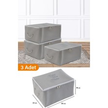 About The Perfect 3 Adet Mini Antrasit Baskı Detaylı Hurç, 30X22X18 Cm, Şık ve Hafif Saklama Çözümü