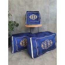 About The Perfect Lacivert ve Gold Nakışlı 3'lü Çeyizlik Hurç Seti, Düğün ve Nişan Için Şık Seçim