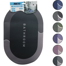 Oval - Mat Renkler   38X58CM   Su Emici - Sihirli  Banyo Paspası  Elastik