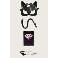 Miss Sexy Görselli Oyun Kartı Kama Sutra Kırbaç Maske Set