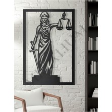 Adalet Temalı Metal Duvar Tablosu 40X60CM, Mat Siyah, Şık Dekorasyon Parçası
