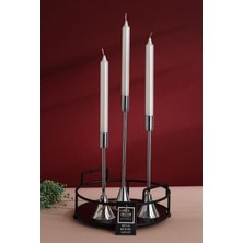 3'lü Şamdan Mumluk Seti, Zarif ve Şık Ev Dekorasyonu Için Ideal