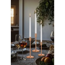 3'lü Rose Şamdan Mumluk Seti, Şık ve Şık Dekoratif Ev Aksesuarı