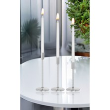 3'lü Gümüş Şamdan Mumluk Takımı, Şık ve Dekoratif Ev Aksesuarı