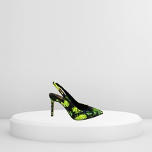 Who What Wear Kadın Özel Üretim Şık Gece Deri Üstü Saten Kaplama Stiletto Topuklu Ayakkabı 25NW001