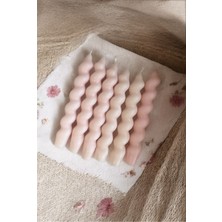 Doğal Soya Waxlı Pembe Fransız Burgu Şamdan Mum, Vanilya Esansı, 1 Adet