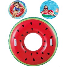 About The Perfect Şişme Karpuz Desenli Simit Deniz Simidi, 76 Cm, Eğlenceli ve Renkli Havuz Oyuncağı