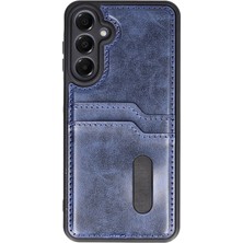 Newface Samsung Galaxy S24 Fe Kılıf Sara Kartvizitli Deri Kılıf - Lacivert Drstr