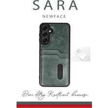 Newface Samsung Galaxy S24 Fe Kılıf Sara Kartvizitli Deri Kılıf - Lacivert Drstr