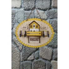 Elips Anahtar Askısı, 29X19 Cm, Ev Için Şık ve Kullanışlı Sarı Tasarım