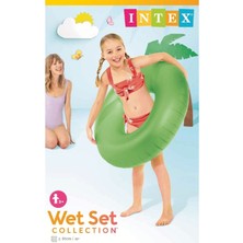 intex Renkli Fosforlu 91 cm Şişme Deniz Simidi, Neon Yeşil