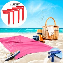 About The Perfect Renkli 4'lü Havlu Kazığı Seti, Plaj ve Ev Kullanımı Için Sabitleyici Asma Aparatı