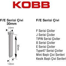 KBZ30F 30MM 2500 Adet F/e/j/8 Serisi Ağır Hizmet Tipi Kesik Başlı Çivi, Gri