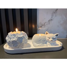 Iki Parçalı Sevimli Kedi Mum Seti, Hediye ve Dekorasyon Için Ideal