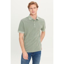 %100 Pamuk Regular Fit Normal Kesim Haki Polo Yaka Tişört