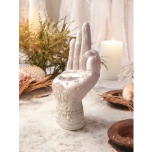 El Yapımı Beton Tealight Şamdan, Gri Renkli, Zarif ve Modern Tasarım