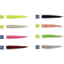 Kendo Zombie Worm Mix Color Lrf Silikonu 4cm 8 Adet Yaban Mersini Kokulu Iğnesiz