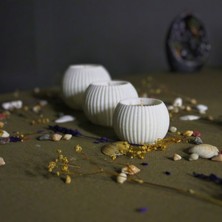 Modern Mermer Beyaz Tealight Mumluk Seti, Şık ve Dekoratif Ev Aksesuarı