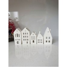Beyaz Beton Evler Için 5'li Tealight Mumluk Seti Sıcak Atmosfer Yaratır
