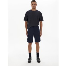 LTB Erkek Basıc Gabardin Regular Kargo Lacivert Şort