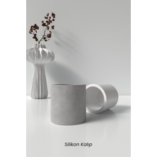 Silindir Beton Saksı ve Mumluk Kalıbı, Beyaz, Dekoratif Tasarım, K12