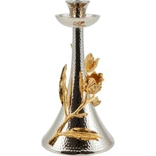 Gümüş Tulip Şamdan, 23 Cm, Şık ve Zarif Dekoratif Aksesuar