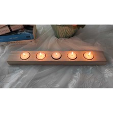 Doğal Ahşap Şık Mumluk, Modern ve Zarif Tasarım, Ev Dekoru Için Ideal Seçenektir