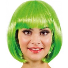 Yeşil Parti Peruğu Kısa Küt Saç