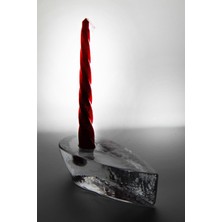 El Yapımı Şeffaf Kristal Mumluk, Şık ve Zarif Dekorasyon Ürünü