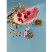 Pembe Çilek Kokulu El Yapımı Mum, Figürlü, Sıcak ve Hoş Kokusu Ile.