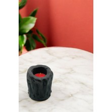 Şık Siyah Mumluk, Şamdan ve Tealight Mum ile Uyumlu, Modern Tasarım